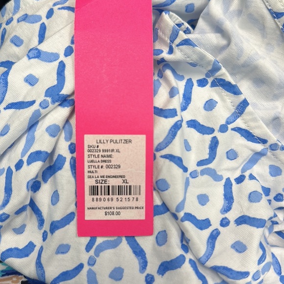 XL New Lilly Pulitzer Luella Sleeveless Shift Swing Swing Sea La Vie Dress - Picture 4 of 6